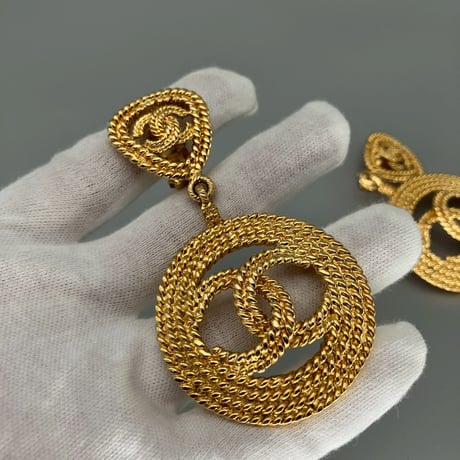 CHANEL (シャネル) ヴィンテージ デカココ ココマーク スイング ラウンド イヤリング
