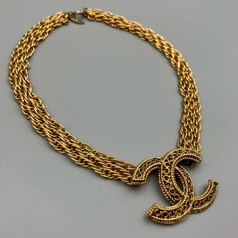 CHANEL (シャネル) ヴィンテージ デカココ ココマーク 3連チェーン