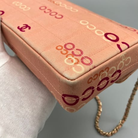 CHANEL (シャネル) ヴィンテージ チョコバー キャンバス ココマーク COCO ターンロック ショルダーバッグ