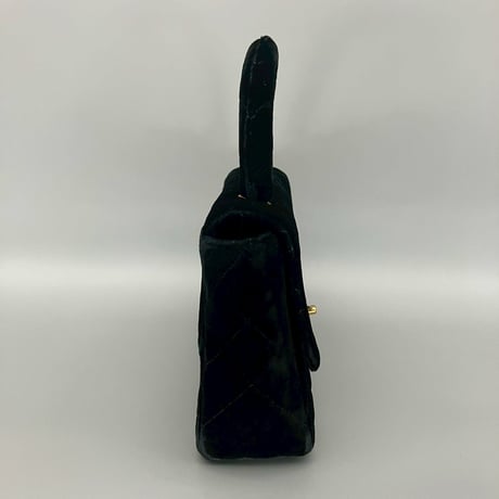 CHANEL (シャネル) ヴィンテージ ベロア ターンロック ココマーク 親子バッグ ハンドバッグ