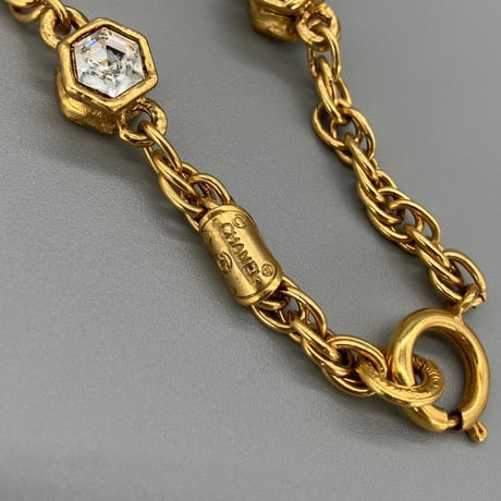 CHANEL (シャネル) ヴィンテージ ココマーク ラインストーン ネックレス