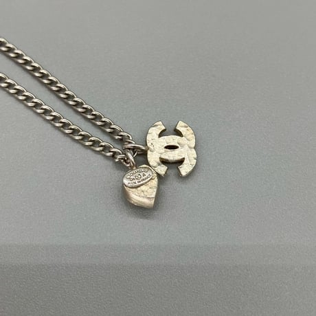 CHANEL (シャネル) ヴィンテージ ラインストーン ココマーク ハート ネックレス