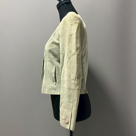 CHANEL (シャネル) ヴィンテージ レザー ロゴボタン ジャケット