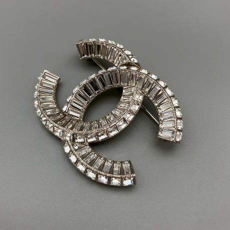 CHANEL (シャネル) ラインストーン ココマーク ブローチ