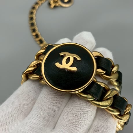 CHANEL (シャネル) ヴィンテージ ココマーク レザー チェーンベルト