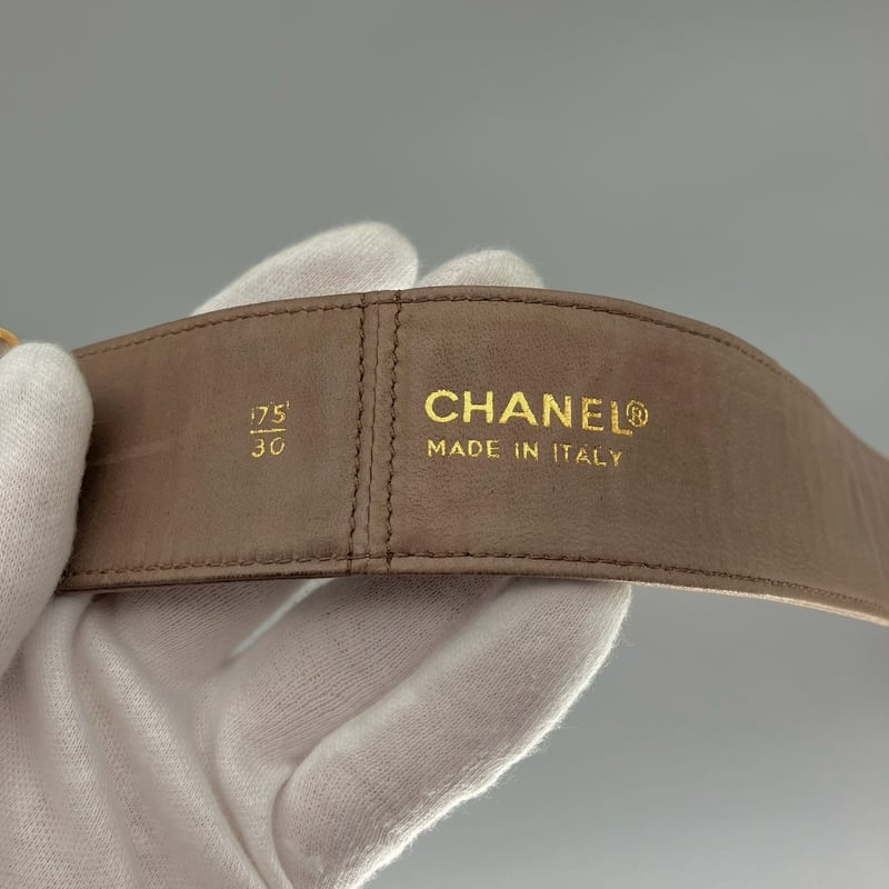 CHANEL シャネル ベルト ココマーク ロゴ ゴールド レザー 茶色 CHANEL シャネル ココマーク レザー ベルト