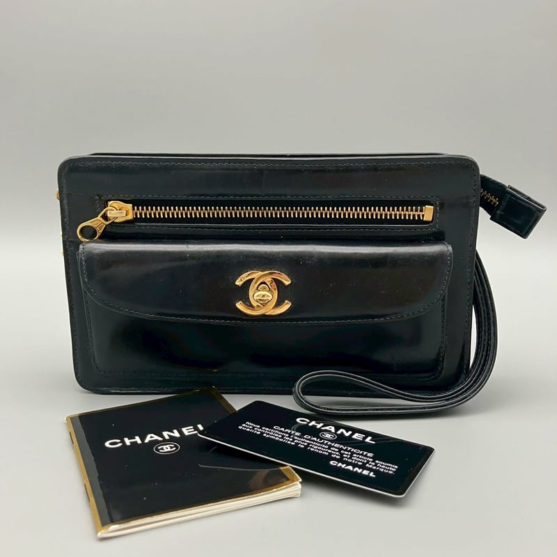 シャネル　ヴィンテージ　クラッチバッグ CHANEL (シャネル) ヴィンテージ ターンロック ココマーク レザー