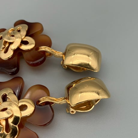 CHANEL (シャネル) ヴィンテージ べっ甲 ココマーク スイング イヤリング
