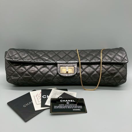CHANEL (シャネル) ヴィンテージ マトラッセ 2.55 ミラー ロングショルダーバッグ