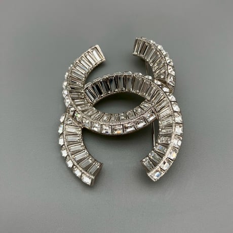 CHANEL (シャネル) ラインストーン ココマーク ブローチ