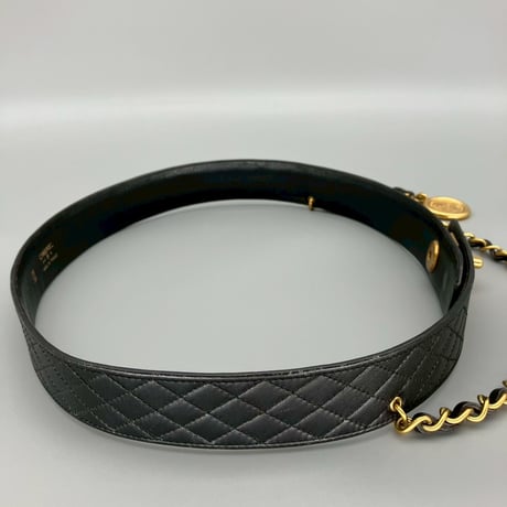 CHANEL (シャネル) ヴィンテージ マトラッセ ココマーク ターンロック チェーン ベルト