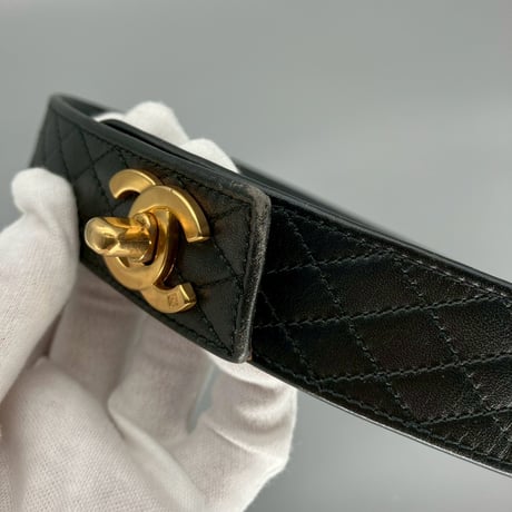 CHANEL (シャネル) ヴィンテージ マトラッセ ココマーク ターンロック チェーン ベルト