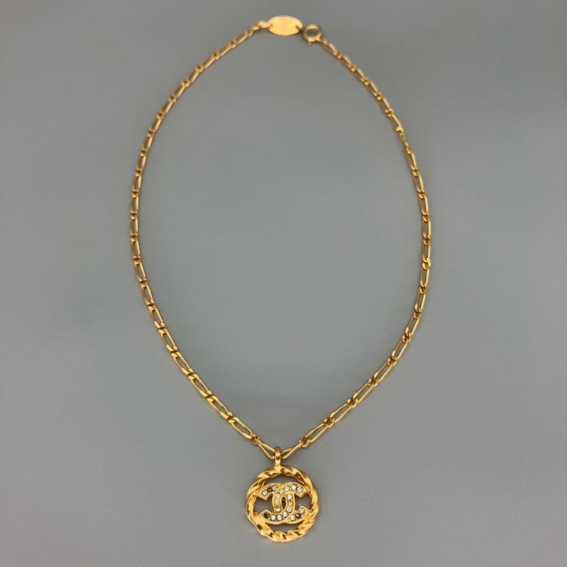 CHANEL (シャネル) ヴィンテージ ココマーク ラインストーン