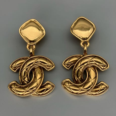 CHANEL (シャネル) ヴィンテージ マトラッセ ココマーク デカココ スイング イヤリング