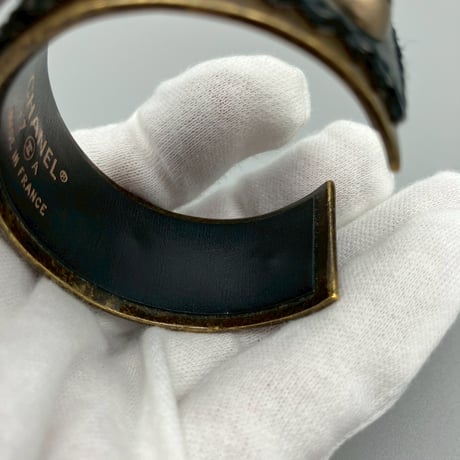 CHANEL (シャネル) ヴィンテージ ココマーク レザー バングル