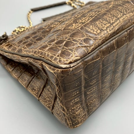 CHANEL (シャネル) ヴィンテージ クロコダイル ココマーク ショルダーバッグ