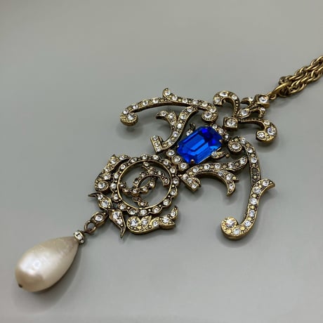 CHANEL (シャネル) ヴィンテージ ココマーク ラインストーン ネックレス