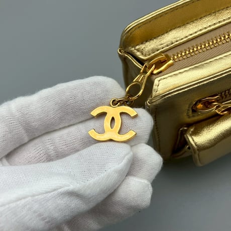 CHANEL (シャネル) ヴィンテージ ターンロック ココマーク レザー クラッチバッグ ハンドバッグ