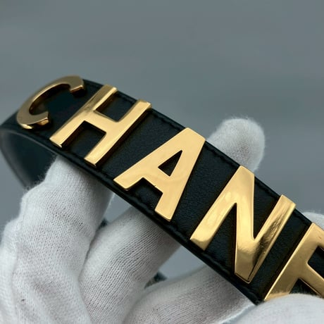CHANEL (シャネル) ヴィンテージ ロゴ レザー ベルト