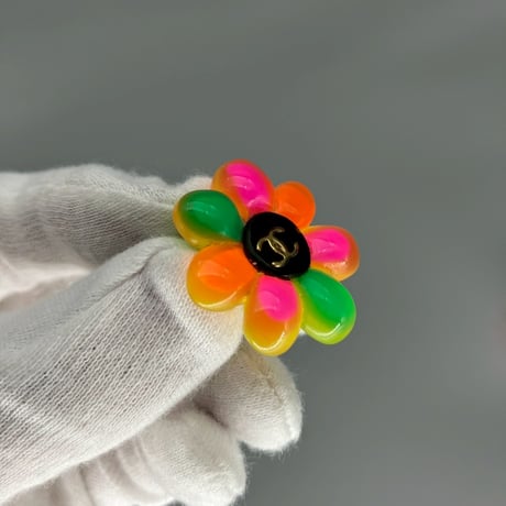 CHANEL (シャネル) ヴィンテージ フラワー ココマーク マルチカラー イヤリング