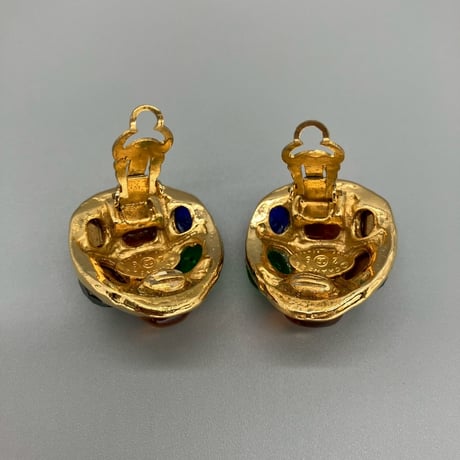 CHANEL (シャネル) ヴィンテージ カラーストーン グリポア イヤリング