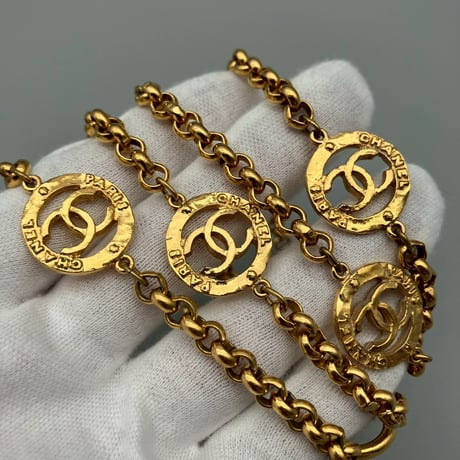 CHANEL (シャネル) ヴィンテージ ココマーク ロゴ ラウンド ネックレス