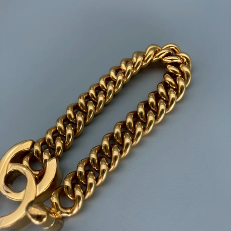 CHANEL (シャネル) ヴィンテージ デカココ ココマーク ターンロック ゴールド ブレスレット