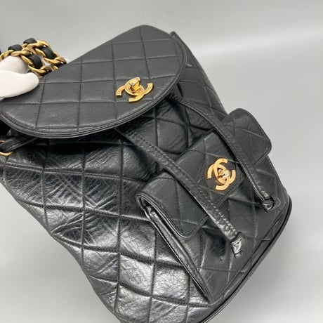CHANEL (シャネル) ヴィンテージ マトラッセ ラムスキン ターンロック リュックサック バックパック