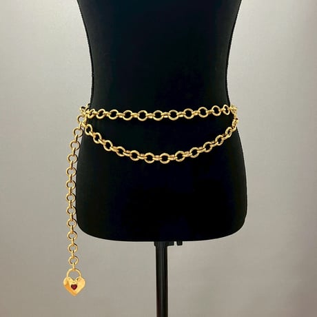 CHANEL (シャネル) ヴィンテージ ハート 2連 チェーンベルト