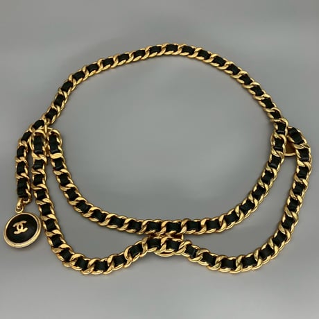 CHANEL (シャネル) ヴィンテージ ココマーク レザー チェーンベルト