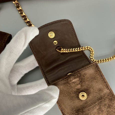 CHANEL (シャネル) ヴィンテージ スエード マルチポーチ ココマーク ベルト
