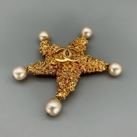 CHANEL (シャネル) ヴィンテージ スターフィッシュ ヒトデ ココマーク パール ブローチ