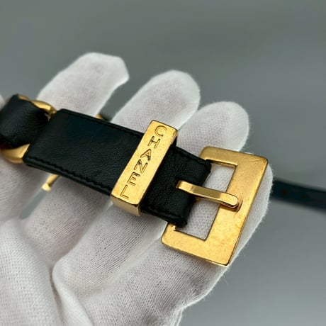 CHANEL (シャネル) ヴィンテージ ロゴ レザー チェーン ベルト