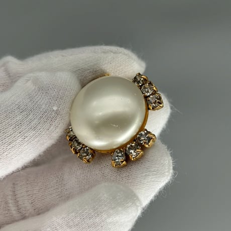 CHANEL (シャネル) ヴィンテージ パール ラインストーン イヤリング