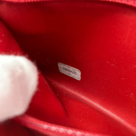 CHANEL (シャネル) ヴィンテージ ラムスキン トリプルココマーク ターンロック レッド ウエストバッグ