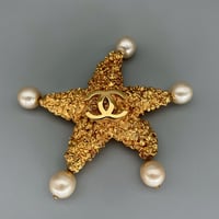 CHANEL (シャネル) ヴィンテージ スターフィッシュ ヒトデ ココマーク パール ブローチ