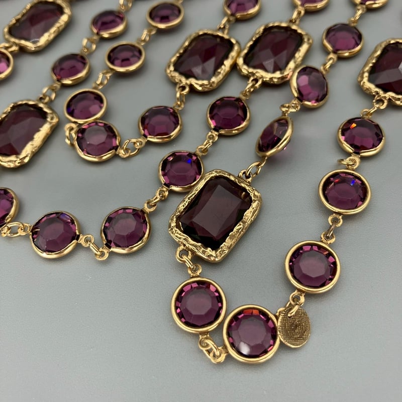 CHANEL (シャネル) ヴィンテージ ラインストーン ロングチェーン