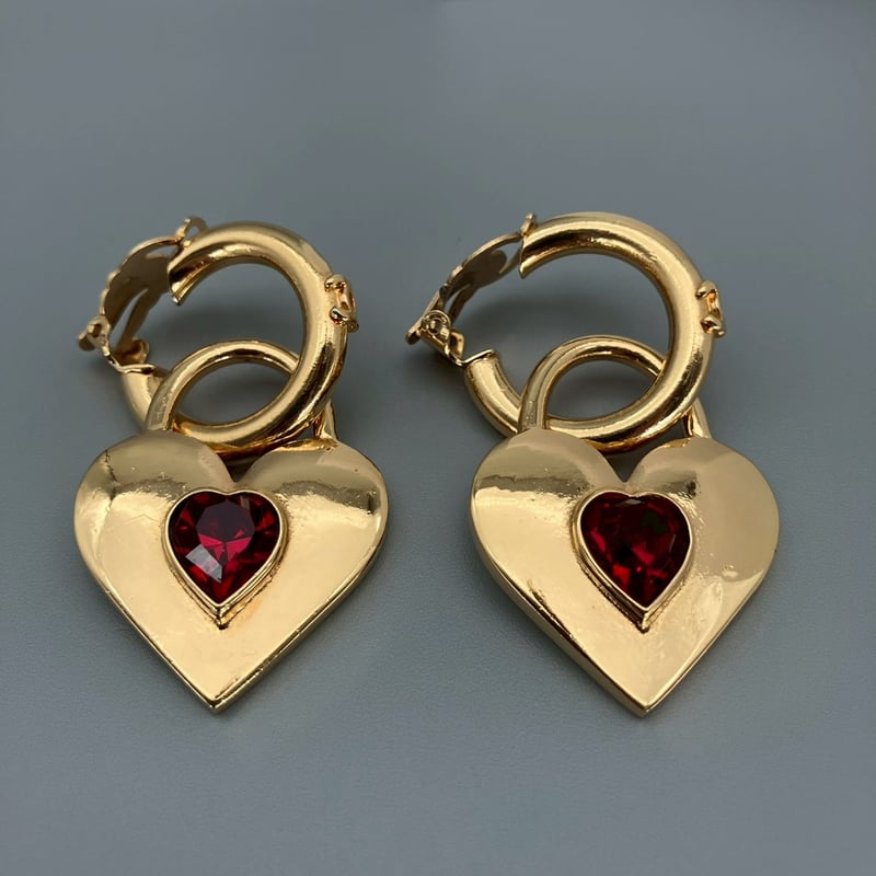 CHANEL (シャネル) ヴィンテージ ハート ココマーク カラーストーン