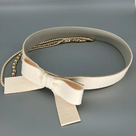 CHANEL (シャネル) リボン パール ボタン ベルト