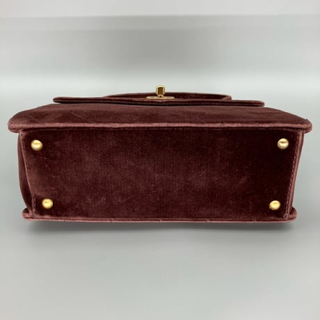 CHANEL (シャネル) ヴィンテージ ベロア ベルベット ターンロック ココマーク ハンドバッグ