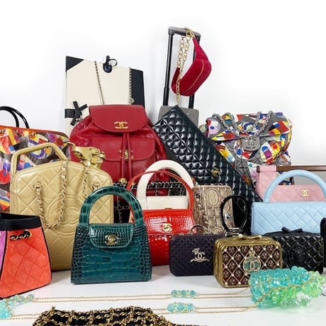 CHANEL (シャネル) ヴィンテージ クリスタル ビーズ ロングチェーン ショルダーバッグ