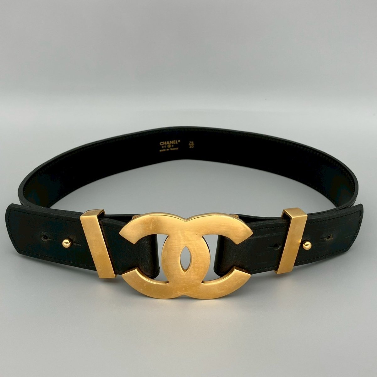 CHANEL (シャネル) ヴィンテージ デカココ ココマーク レザー ベルト