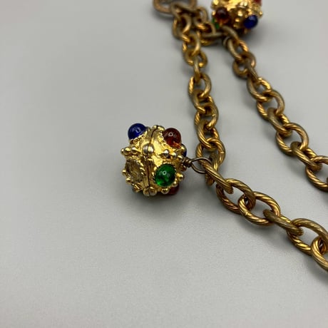 CHANEL (シャネル) ヴィンテージ カラーストーン グリポア ブレスレット