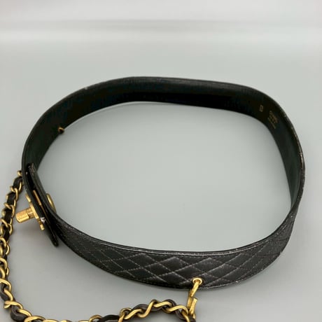 CHANEL (シャネル) ヴィンテージ マトラッセ ターンロック ココマーク チェーン ベルト