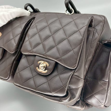 CHANEL (シャネル) ヴィンテージ マトラッセ カンボンライン ココマーク マルチポケット ハンドバッグ