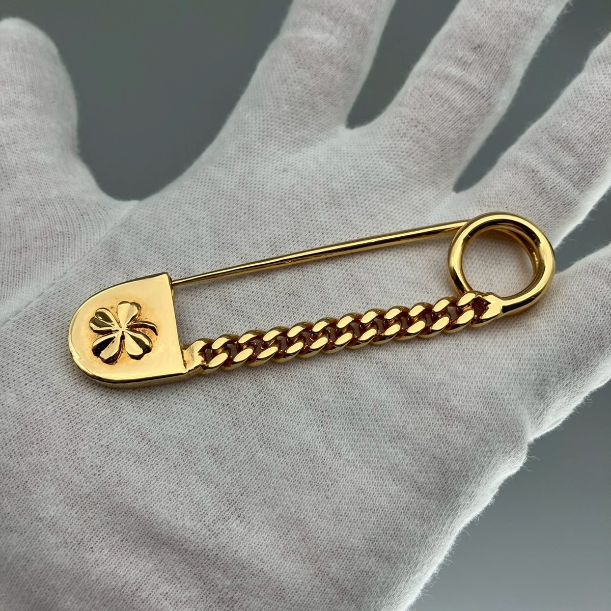 CHANEL (シャネル) ヴィンテージ 安全ピン クローバー ブローチ