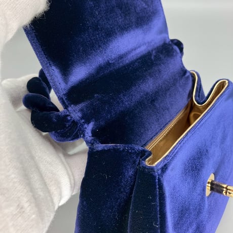 CHANEL (シャネル) ヴィンテージ ベロア ベルベット ツイスト ターンロック ココマーク ハンドバッグ