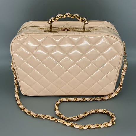 CHANEL (シャネル) ヴィンテージ パテントレザー エナメル バニティ ショルダーバッグ ハンドバッグ
