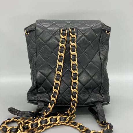 CHANEL (シャネル) ヴィンテージ マトラッセ ラムスキン ターンロック リュックサック バックパック