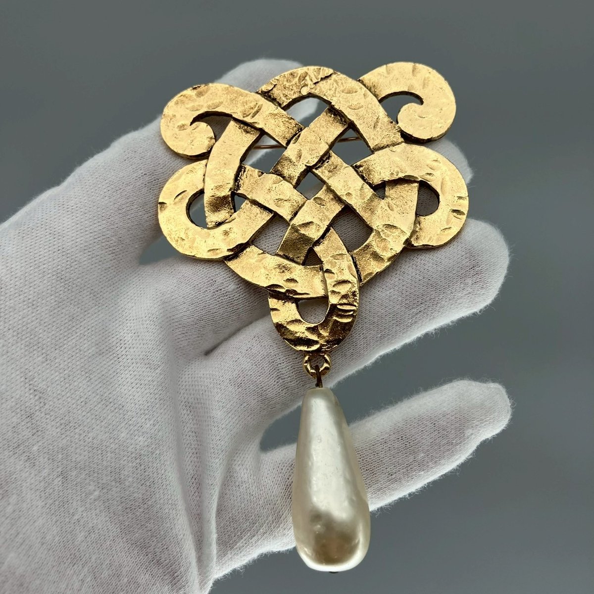 CHANEL (シャネル) ヴィンテージ 編み込み パール ブローチ | Cattleya